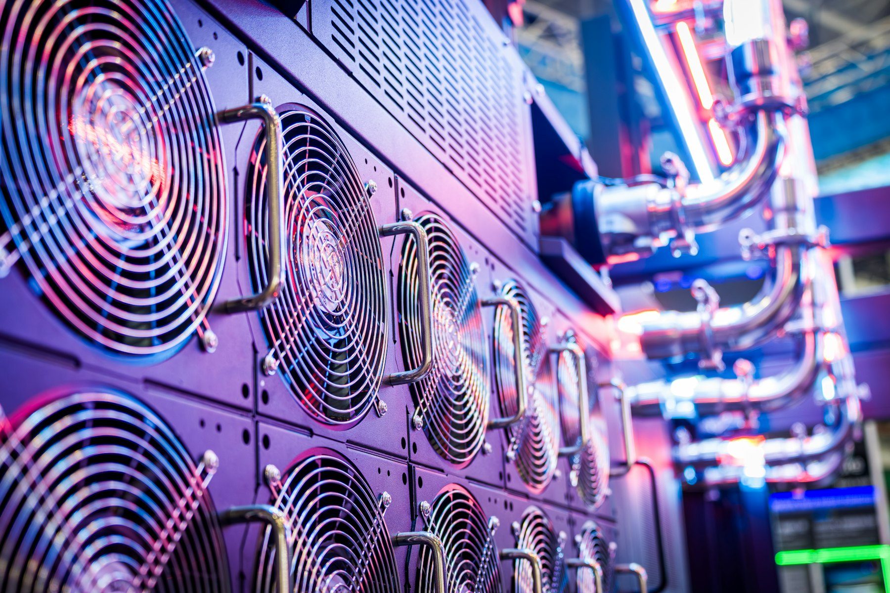 Close-up of cooling fans in a data centre