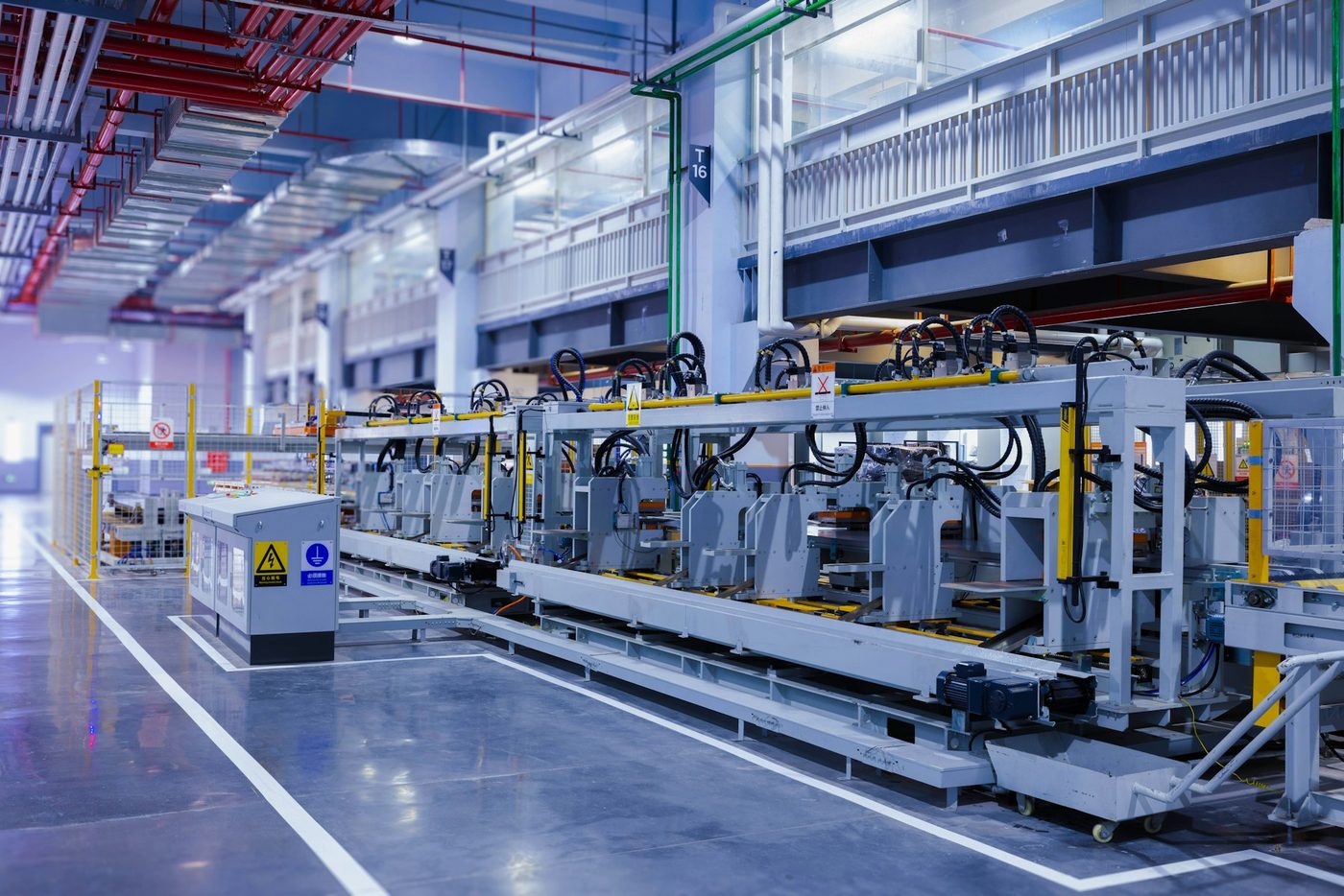 Appliance assembly line inside a factory